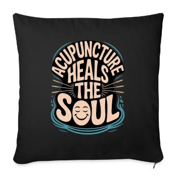 Acupuncture Chinese Medicine Health - Sofa pillowcase 17,3'' x 17,3'' (45 x 45 cm) - black - Front