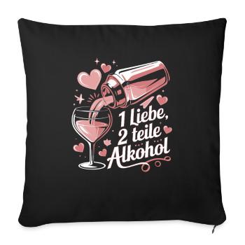 Amour Deux Parts d’Alcool - Housse de coussin décorative 45 x 45 cm - noir - Devant
