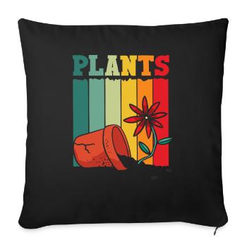 Plants Plant Lover Retro Gardening - Sofa pillowcase 17,3'' x 17,3'' (45 x 45 cm) - black - Front