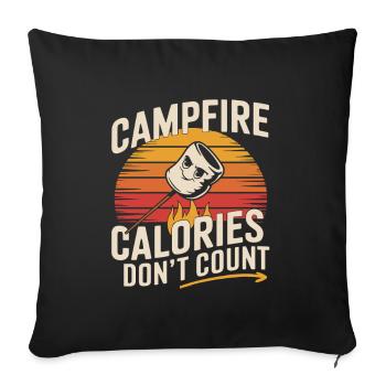 Campfire Calories Don't Count Funny Marshmallow - Sofa pillowcase 17,3'' x 17,3'' (45 x 45 cm) - black - Front