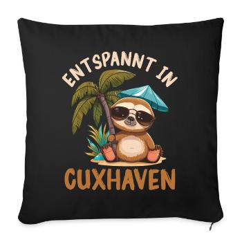 North Sea Holiday RELAXED IN CUXHAVEN Funny - Sofa pillowcase 17,3'' x 17,3'' (45 x 45 cm) - black - Front