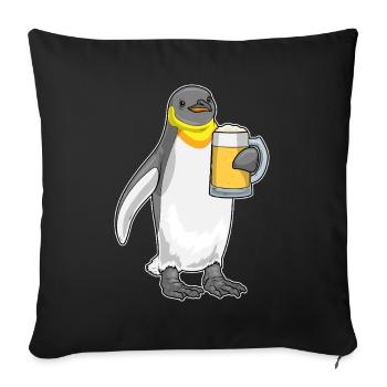 Pinguin Bier - Sofakissenbezug 45 x 45 cm - Schwarz - Vorne