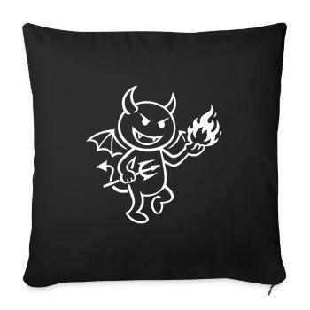 Fire Demon with Flame Ball - Devil - Sofa pillowcase 17,3'' x 17,3'' (45 x 45 cm) - black - Front