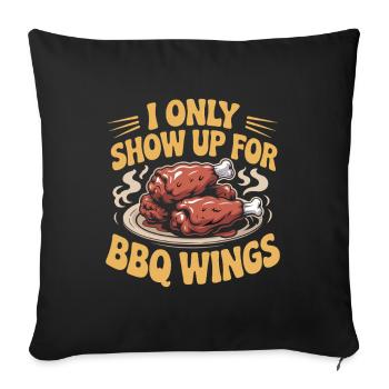 BBQ Wings Sports Evening Snack Motif - Sofa pillowcase 17,3'' x 17,3'' (45 x 45 cm) - black - Front