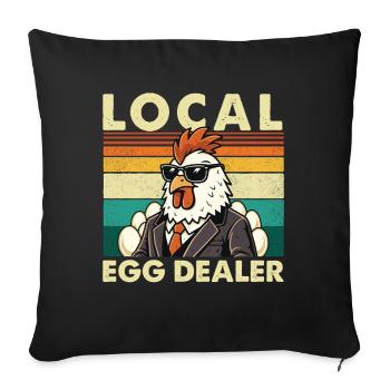 Marché local d’œufs, Éleveur de Pâques amusant - Housse de coussin décorative 45 x 45 cm - noir - Devant