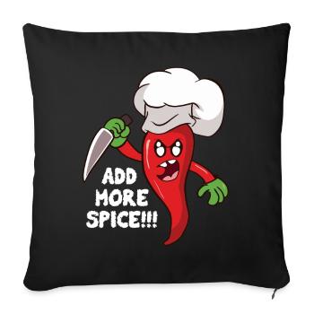 Plus d’assaisonnement Cuisinier chili - Housse de coussin décorative 45 x 45 cm - noir - Devant