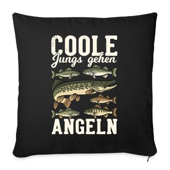 Fishing Angler Fisherman Fish Funny Angler Saying - Sofa pillowcase 17,3'' x 17,3'' (45 x 45 cm) - black - Front