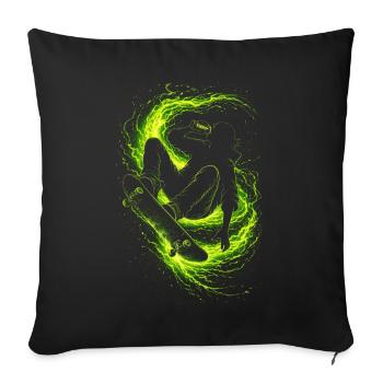 Energy Drink Skateboarder - Sofa pillowcase 17,3'' x 17,3'' (45 x 45 cm) - black - Front