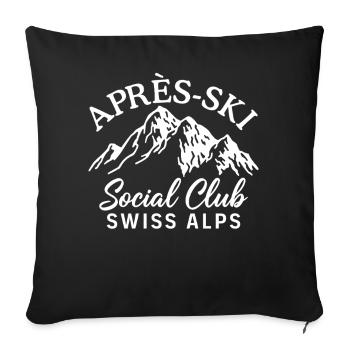 Après Ski Social Club Swiss Alps - Sofa pillowcase 17,3'' x 17,3'' (45 x 45 cm) - black - Front