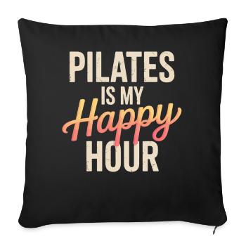 Pilates is my happy hour - Sofa pillowcase 17,3'' x 17,3'' (45 x 45 cm) - black - Front