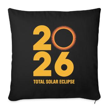 2026 Total Solar Eclipse Path Retro - Sofakissenbezug 45 x 45 cm - Schwarz - Vorne