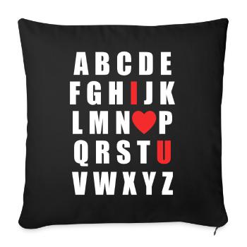 Conception pour la Saint-Valentin – Amour Cadeau Romantique - Housse de coussin décorative 45 x 45 cm - noir - Devant