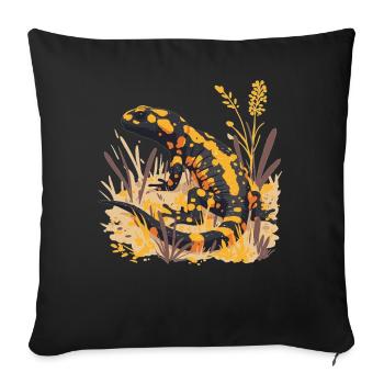 Feuersalamander Salamander - Sofakissenbezug 45 x 45 cm - Schwarz - Vorne