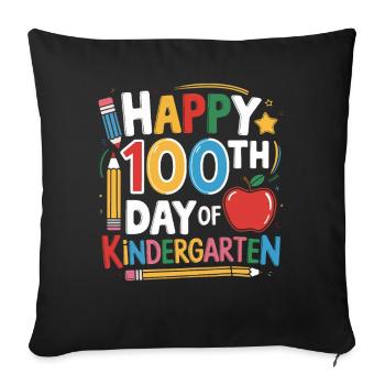 100 Days of Kindergarten Jubilee - Sofa pillowcase 17,3'' x 17,3'' (45 x 45 cm) - black - Front