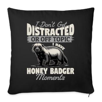 Funny Honey Badger - Sofa pillowcase 17,3'' x 17,3'' (45 x 45 cm) - black - Front