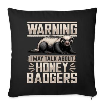 Funny Honey Badger - Sofakissenbezug 45 x 45 cm - Schwarz - Vorne
