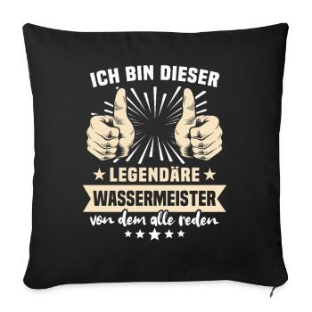 Water Master Sayings - Sofa pillowcase 17,3'' x 17,3'' (45 x 45 cm) - black - Front