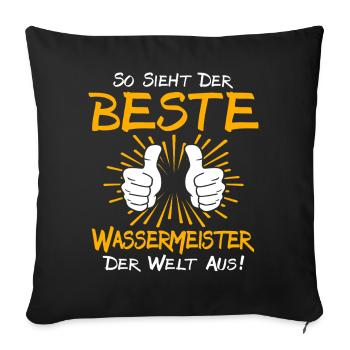 Water Master Gift Idea - Sofa pillowcase 17,3'' x 17,3'' (45 x 45 cm) - black - Front
