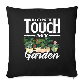 Ne touchez pas à mes plantes de jardin amoureuses - Housse de coussin décorative 45 x 45 cm - noir - Devant