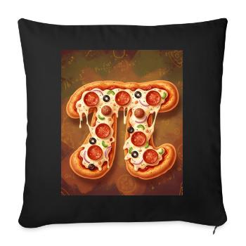 Pizza forme de pi - Housse de coussin décorative 45 x 45 cm - noir - Devant