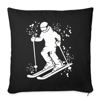 Alpine skiing Winter sports Nordic skiing - Sofa pillowcase 17,3'' x 17,3'' (45 x 45 cm) - black - Front