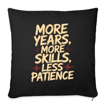 Infirmière vétérane Plus d’années Plus de compétences Infirmière de combat - Housse de coussin décorative 45 x 45 cm - noir - Devant