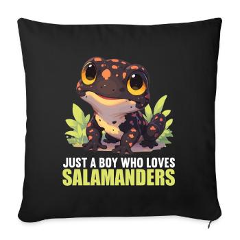 Feuersalamander Salamander - Sofakissenbezug 45 x 45 cm - Schwarz - Vorne