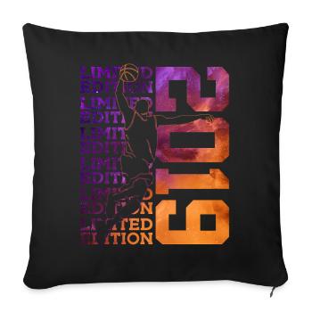 7E ANNIVERSAIRE BASKETBALL 2019 ÉDITION LIMITÉE - Housse de coussin décorative 45 x 45 cm - noir - Devant
