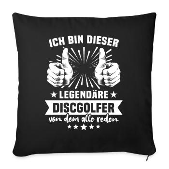Légende du disc golfeur - Housse de coussin décorative 45 x 45 cm - noir - Devant