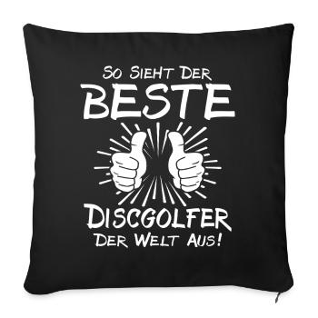 Meilleur disc-golfeur - Housse de coussin décorative 45 x 45 cm - noir - Devant