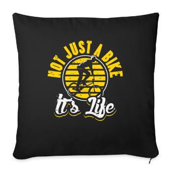 Mountain Bike Mountain Bike Saying MTB Downhill - Sofa pillowcase 17,3'' x 17,3'' (45 x 45 cm) - black - Front