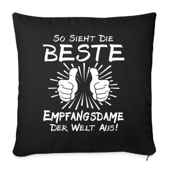 Receptionist - Sofa pillowcase 17,3'' x 17,3'' (45 x 45 cm) - black - Front