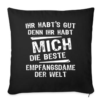 Receptionist - Sofa pillowcase 17,3'' x 17,3'' (45 x 45 cm) - black - Front