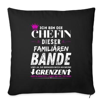 Chefin dieser Familiären Bande Chefin Geschenke - Housse de coussin décorative 45 x 45 cm - noir - Devant