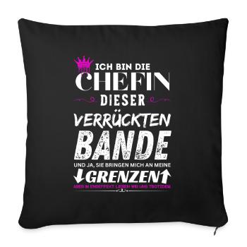 Chefin dieser Verrückten Bande Chefin Geschenke - Housse de coussin décorative 45 x 45 cm - noir - Devant