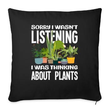 Réfléchir aux plantes Jardinier amoureux des plantes - Housse de coussin décorative 45 x 45 cm - noir - Devant
