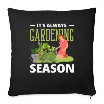 Jardinier drôle en saison toujours - Housse de coussin décorative 45 x 45 cm - noir - Devant