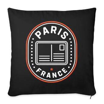 Voyage Paris en France Tour - Housse de coussin décorative 45 x 45 cm - noir - Devant