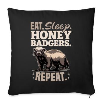 Funny Honey Badger - Sofakissenbezug 45 x 45 cm - Schwarz - Vorne