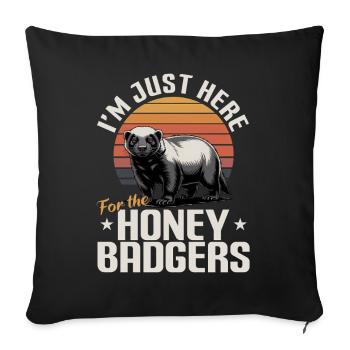 Funny Honey Badger - Sofa pillowcase 17,3'' x 17,3'' (45 x 45 cm) - black - Front