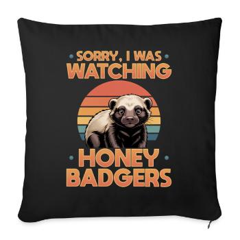 Funny Honey Badger - Sofakissenbezug 45 x 45 cm - Schwarz - Vorne