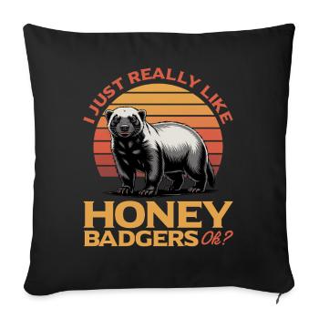 Funny Honey Badger - Sofa pillowcase 17,3'' x 17,3'' (45 x 45 cm) - black - Front