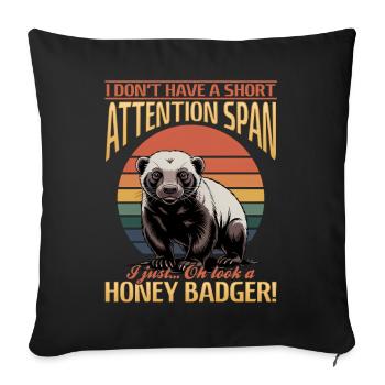 Funny Honey Badger - Sofa pillowcase 17,3'' x 17,3'' (45 x 45 cm) - black - Front