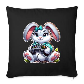 Jeux de Pâques - Housse de coussin décorative 45 x 45 cm - noir - Devant
