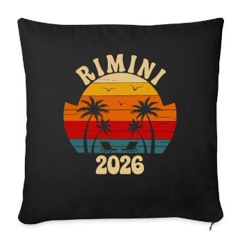 Rimini Sunset Retro 2026 - Sofa pillowcase 17,3'' x 17,3'' (45 x 45 cm) - black - Front