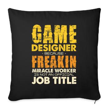 Game Designer Wunderwerker - Sofa pillowcase 17,3'' x 17,3'' (45 x 45 cm) - black - Front