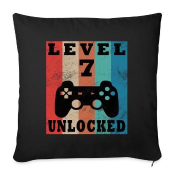 Level 7 freigeschaltet Retro-Controller - Sofakissenbezug 45 x 45 cm - Schwarz - Vorne