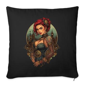 Steam Punk Beautiful Women Steampunk - Sofa pillowcase 17,3'' x 17,3'' (45 x 45 cm) - black - Front