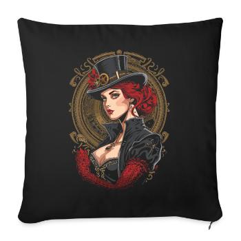 Steam Punk Beautiful Women Steampunk - Sofa pillowcase 17,3'' x 17,3'' (45 x 45 cm) - black - Front