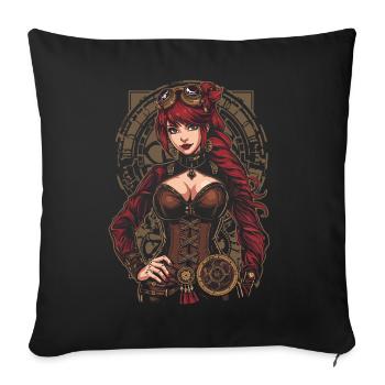 Steam Punk Beautiful Women Steampunk - Sofa pillowcase 17,3'' x 17,3'' (45 x 45 cm) - black - Front